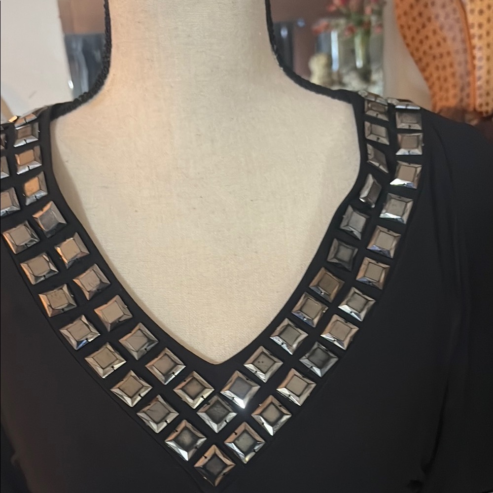 Black Embellished Women's Top - Picture 2 of 4